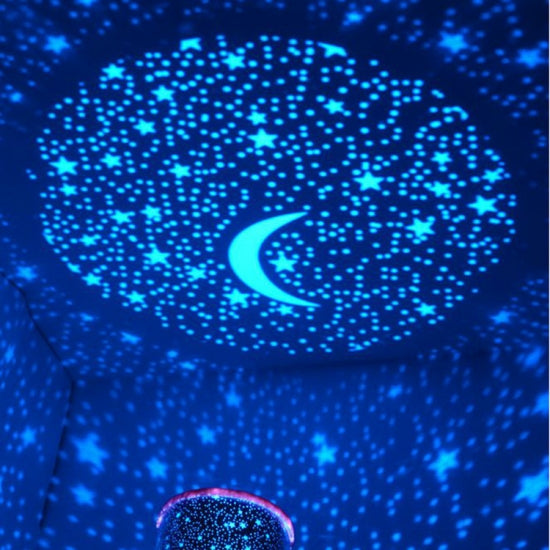 Lampă de Veghe Proiector STAR MASTER cu Steluțe și Lună, Proiecție 360°, Lumină Nocturnă Relaxantă, Moduri RGB, Alimentare USB sau Baterii