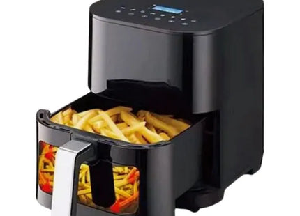 Friteuză cu Aer Cald 2400W – Capacitate 10 Litri, Funcții de Coacere, Prăjire și Grătar, Control Digital, Temporizator, Gătire Fără Ulei, Accesorii Incluse