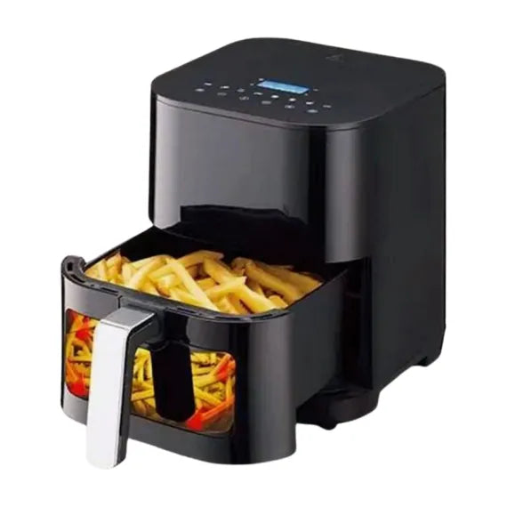 Friteuză cu Aer Cald 2400W – Capacitate 10 Litri, Funcții de Coacere, Prăjire și Grătar, Control Digital, Temporizator, Gătire Fără Ulei, Accesorii Incluse