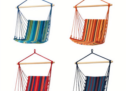 Hamac Tip Scaun din Bumbac 100x50 cm, Cu Bare din Lemn pentru Susținere, Design Suspendabil, Confortabil și Respirabil, Ideal pentru Terasă, Grădină, Balcon sau Interior