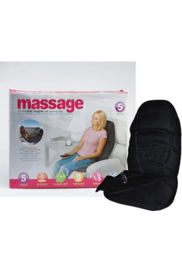 Saltea de Masaj Pro cu 4 Zone și 5 Puncte Vibratoare – Încălzire Infraroșu, Telecomandă, Pliabilă, Relaxare Musculară Spate, Umeri, Șolduri, Picioare