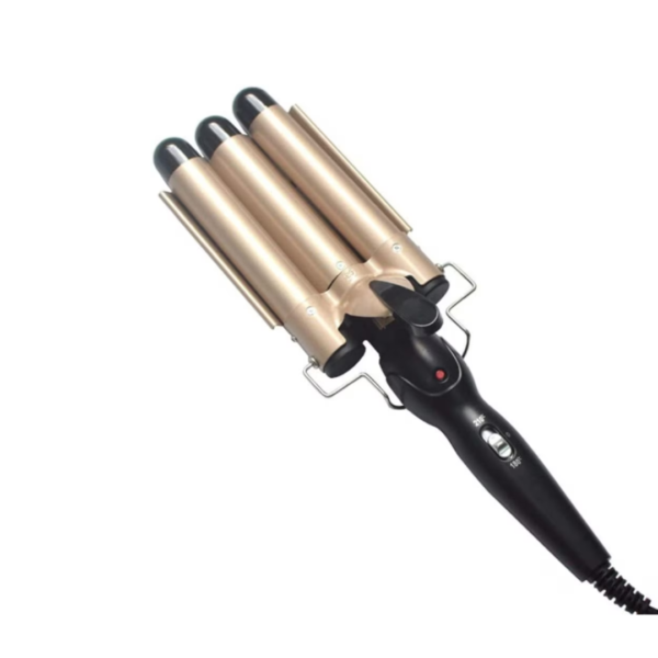 Ondulator de Păr cu 3 Tuburi – Valuri Mari, Încălzire Rapidă, Plăci Ceramice, Temperatură Reglabilă, Anti-Frizz, Ideal pentru Coafuri Ondulate și Volum Natural