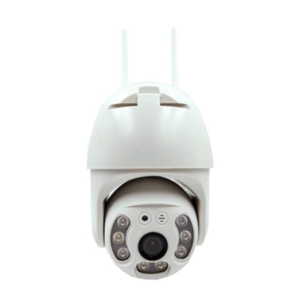 Cameră Supraveghere Interior–Exterior Wi-Fi – Full HD 1080p, Viziune Nocturnă IR, Detectare Mișcare, Audio Bidirecțional, Rezistentă la Intemperii, Stocare pe Card/Cloud
