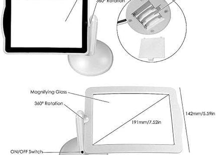 Lupa cu putere de marire 3X, led incorporat si suport de sustinere