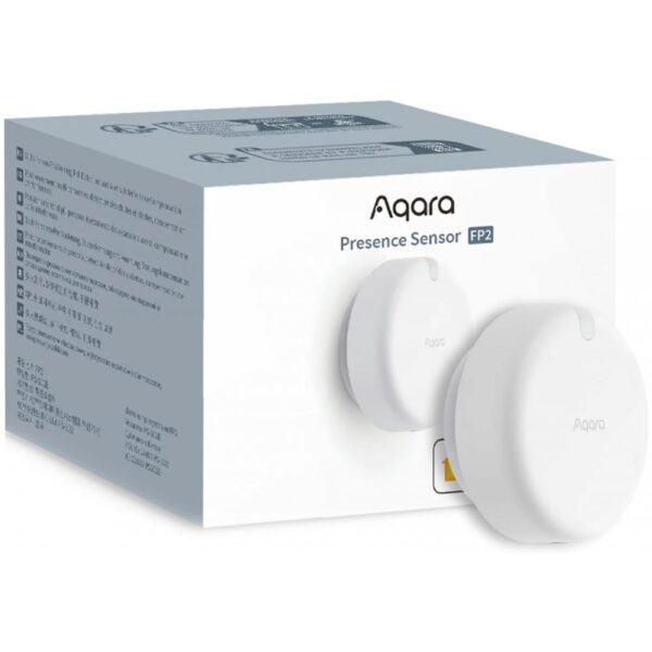 Senzor de Prezență Aqara FP2 cu Radar mmWave, Detecție Multi-Persoană 360°, Automatizări Smart Home, Compatibil Apple HomeKit, Zigbee și WiFi, Montaj Versatil