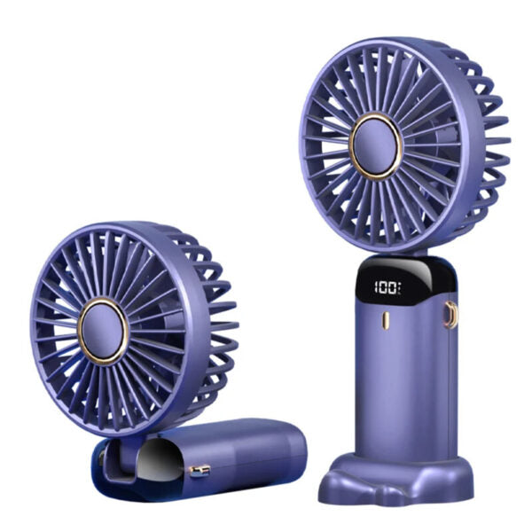 Mini Ventilator Silențios cu Afișaj LED, Portabil, Reglaj Viteză, Baterie Reîncărcabilă USB, Design Compact pentru Birou, Dormitor sau Călătorii