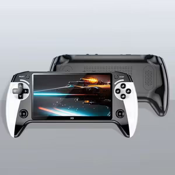 Consolă de Jocuri Portabilă X9 cu Ecran IPS HD 5,5 Inci, Baterie 1500mAh, 8GB Memorie, Suport MP4/MP3, Jocuri Retro Incluse, Reîncărcabilă USB, Ideală pentru Călătorii sau Cadouri