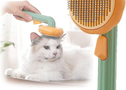 Perie pentru Părul Animalelor de Companie, Cu Buton de Curățare Rapidă, Ideală pentru Câini și Pisici, Descurcare și Eliminare Blană Moartă, Mâner Ergonomic