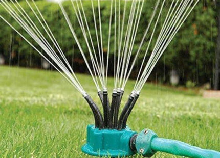 Aspersor de Gradina cu 12 Furtunuri Flexibile, Fixare in Pamant, 360°