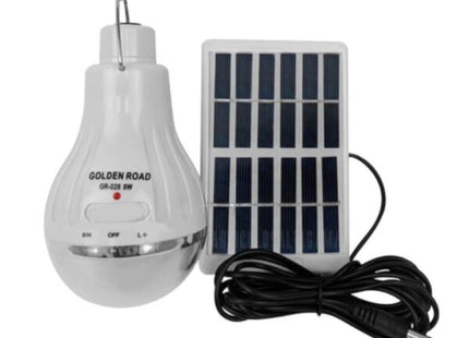 Bec cu LED-uri, Portabil cu Mini Panou Solar, Baterie Reincarcabila, 5W