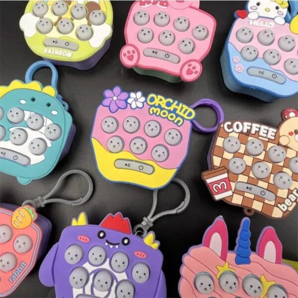 Jucarie interactiva Pop It Gopher cu lumini si muzica, tip breloc, 1+1  GRATIS
