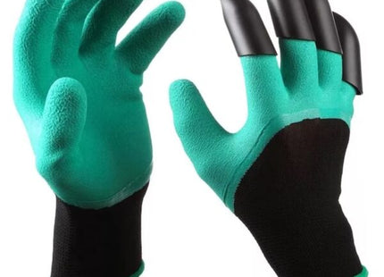 Manusi Gradina Rezistente la Apa cu Gheare pentru Sapare si Plantare, Gradinarit, 2 Bucati, Culoare Verde