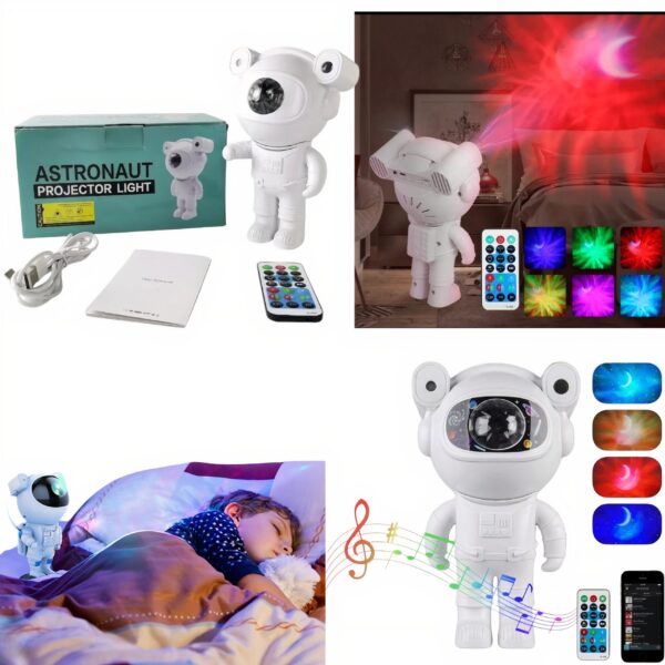 Proiector Astronaut LED 20 cm cu Cap Magnetic, Lumini Multicolore și Telecomandă, Proiecție 360°, Efecte Galaxie, Reglaj Intensitate, Ideal pentru Dormitor, Cadou sau Decor