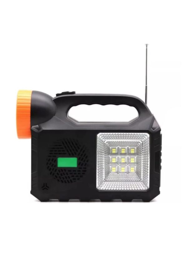 Kit Solar de Iluminare GD Times GD-102, 80W, 3 Becuri LED, Boxă Bluetooth, Radio FM, Încărcare USB, Panou Fotovoltaic Inclus, Ideal pentru Exterior, Camping sau Urgențe