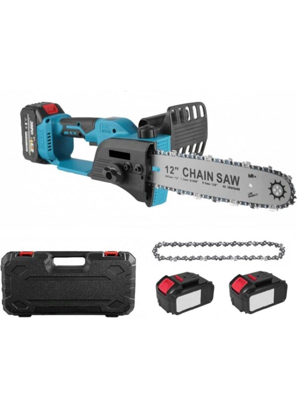 Fierăstrău cu Lanț Electric 2000W, Lungime Tăiere 12 Inch, Viteză Mare de Tăiere, Pornire Rapidă, Cutie de Transport din Plastic, Ideal pentru Lemn, Tăieri Precise