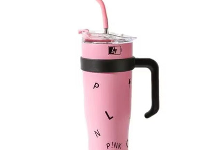 Cană Termos Inox 2000 ml cu Pai – Pereți Dubli Izolați, Capac Etanș, Mâner Ergonomic, Menține Băuturile Reci 24h / Calde 12h, Ideală pentru Sport și Călătorii