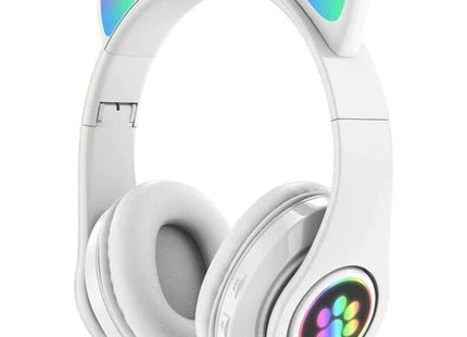 Căști Wireless Pliabile cu Urechi de Pisică LED, Bluetooth 5.0, Bass Stereo Puternic, Microfon, Design Reglabil, Autonomie Mare, Ideale pentru Gaming sau Muzică
