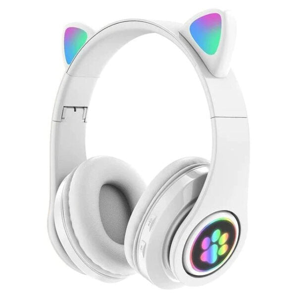 Căști Wireless Pliabile cu Urechi de Pisică LED, Bluetooth 5.0, Bass Stereo Puternic, Microfon, Design Reglabil, Autonomie Mare, Ideale pentru Gaming sau Muzică