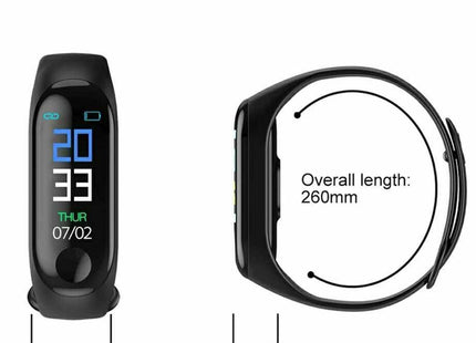Bratara Fitness-Smart M3, ecran 0.86inch, Masurare Ritm Cardiac, Notificari, Bluetooth, Negru