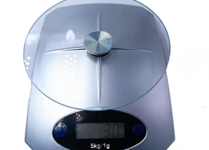 Cântar Bucătărie Electronic 5 kg – Platformă Metalică, Gri, Diviziune 1g, Funcție TARA, Afișaj LCD, Design Modern și Compact, Alimentare cu Baterii