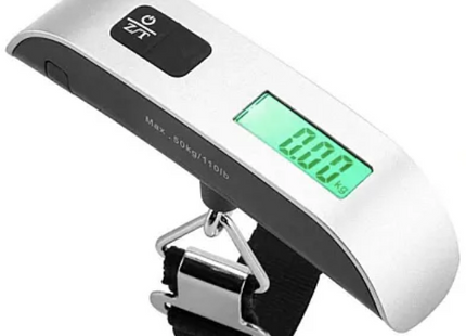 Cântar Electronic pentru Bagaj – Portabil, Precizie 50g, Capacitate 50 kg, Display LCD cu Iluminare, Funcție Tara, Indicator Suprasarcină, Ideal pentru Călătorii