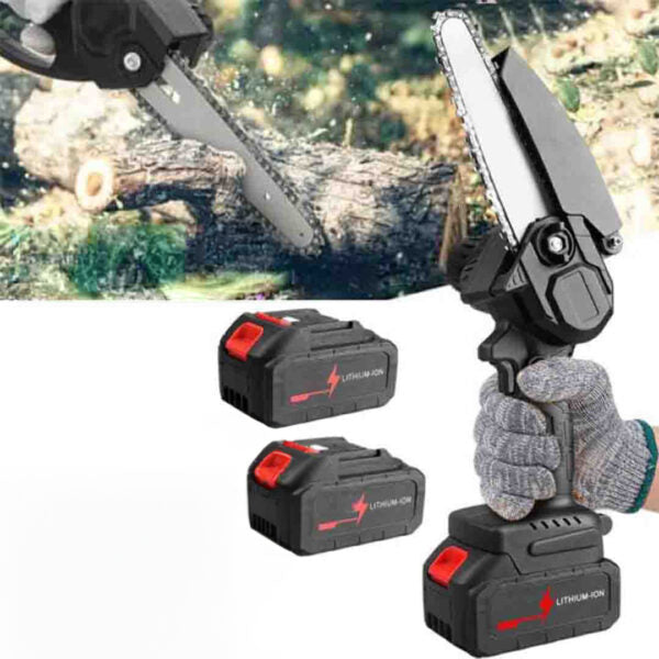Mini Fierăstrău Electric cu Lanț 36V, 2 Acumulatori Incluși, Lamă 20 cm (8 Inch), Motor Puternic, Trusă de Transport, Ideal pentru Lemn, Crengi și Tăieri de Precizie