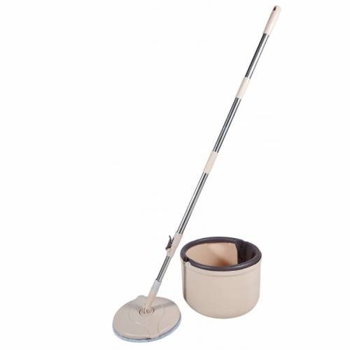 Găleată cu Mop Rotativ 360°, Set Curățenie cu Stoarcere Automată, Cap Microfibră, Mâner Telescopic Inoxidabil, Pentru Podele Diverse, Ușor de Utilizat