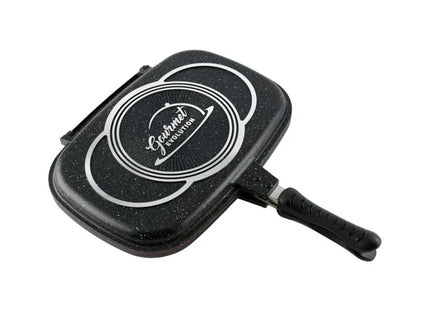 Tigaie dublă cu suprafață antiaderentă grill și clasică Gourmet Evolution, 36cm