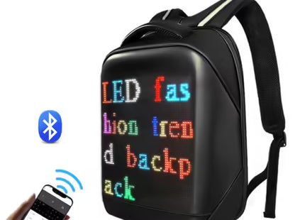 Rucsac Smart cu Display LED Programabil, USB Reîncărcabil, Ecran Animat RGB, Conectare prin Aplicație, Design Urban Antifurt, Compartimente Laptop și Organizare Eficientă, Impermeabil