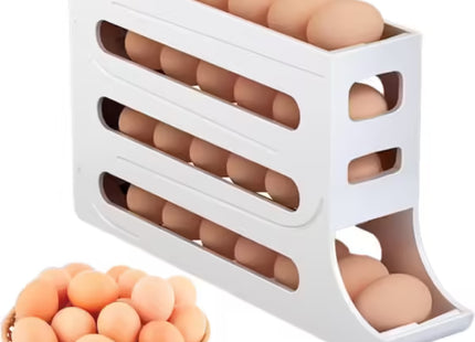 Suport Organizator Ouă Frigider – 2 Nivele, Capac Transparent, Plastic BPA Free, Economisire Spațiu, Până la 32 Ouă, Ideal pentru Depozitare Igienică