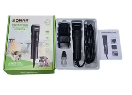 Mașină de Tuns Animale SONAR SN-237 – Lame din Oțel Inoxidabil, Motor Puternic Silențios, Reglaj Lungime, Accesorii Incluse, Ideală pentru Câini și Pisici
