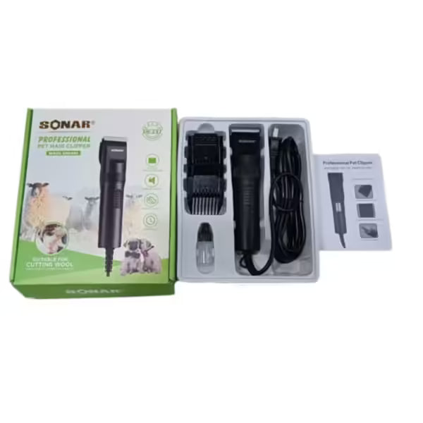 Mașină de Tuns Animale SONAR SN-237 – Lame din Oțel Inoxidabil, Motor Puternic Silențios, Reglaj Lungime, Accesorii Incluse, Ideală pentru Câini și Pisici