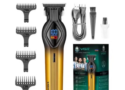 Aparat de Tuns Profesional VGR V-921 – Fără Fir, 7 Accesorii Incluse, Încărcare USB, Lame din Oțel Inoxidabil, Autonomie Extinsă, Ideal pentru Tuns și Contur