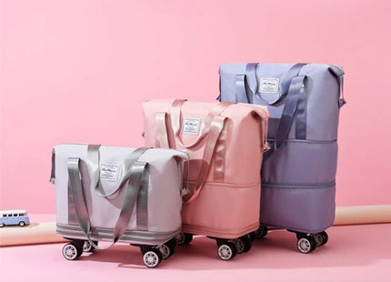 Geantă de Voiaj Pliabilă cu Roți și Mâner Telescopic, Design Compact și Extensibil, Ideală pentru Călătorii, Spațiu Generos, Ușor de Transportat și Depozitat