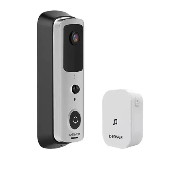 Sonerie Video Inteligentă Denver – Cameră HD cu Wi-Fi, Detectare Mișcare, Audio Bidirecțional, Viziune Nocturnă, Control prin Aplicație, Compatibilă Android și iOS