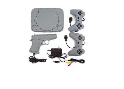 Consolă Joc TV cu Pistol și 2 Joystick-uri, Conectare AV, Jocuri Retro Incluse, Multiplayer, Distracție pentru Toată Familia, Compatibil cu Televizoare Clasice