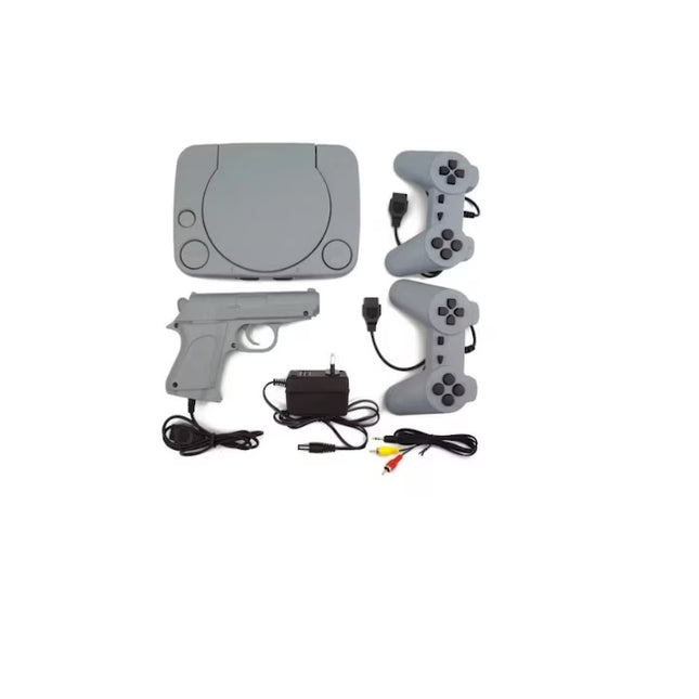 Consolă Joc TV cu Pistol și 2 Joystick-uri, Conectare AV, Jocuri Retro Incluse, Multiplayer, Distracție pentru Toată Familia, Compatibil cu Televizoare Clasice
