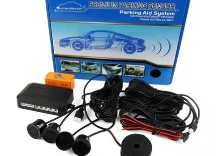 Set Senzori de Parcare cu Afișaj LED și Alertă Sonoră – 4 Senzori Ultrasonici, Detectare Obstacole Spate, Montaj Universal, Cablu Lung Inclus