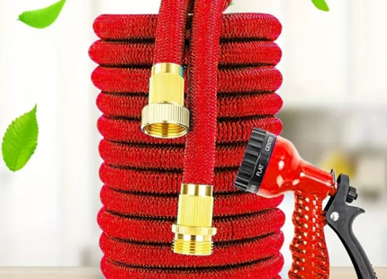 Furtun de Grădină Extensibil 25 m cu Pistol 8 Jeturi, Material Flexibil Anti-Încâlcire, Racorduri Incluse, Presiune Reglabilă, Ideal pentru Udare, Spălare Auto și Curățenie Exterior