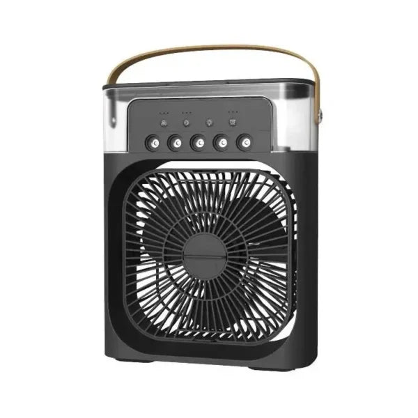 Ventilator Portabil cu Vapori de Apă, Rezervor 600ml, 3 Moduri de Pulverizare, Funcție de Umidificare și Răcire, Iluminare LED, Reîncărcabil USB, Ideal pentru Birou, Dormitor, Călătorii