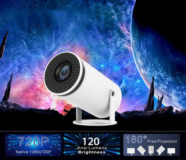 Videoproiector Portabil HD, Compatibil cu Telefon și PC, Proiecție Filme, Muzică, Evenimente Sportive, HDMI/USB/AV, Compact și Ușor de Utilizat